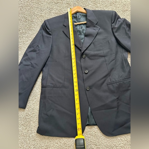 Corneliani Navy Striped 3-Button 100% Extrafine Virgin Wool Sports Coat - Picture 11 of 12